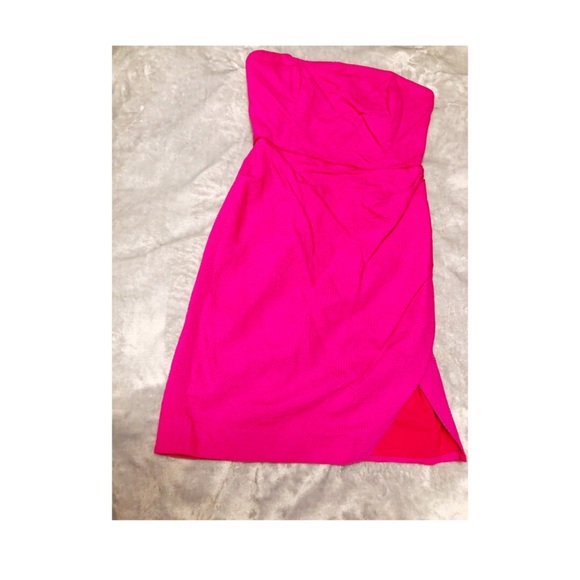 Calvin Klein Dresses & Skirts - Calvin Klein Hot Pink Strapless Textured Dress